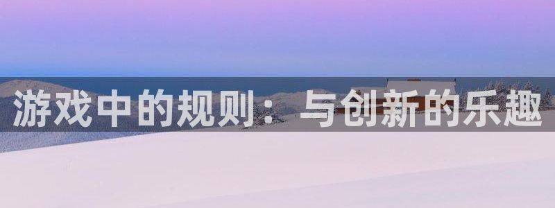 游戏中的规则：与创新的乐趣